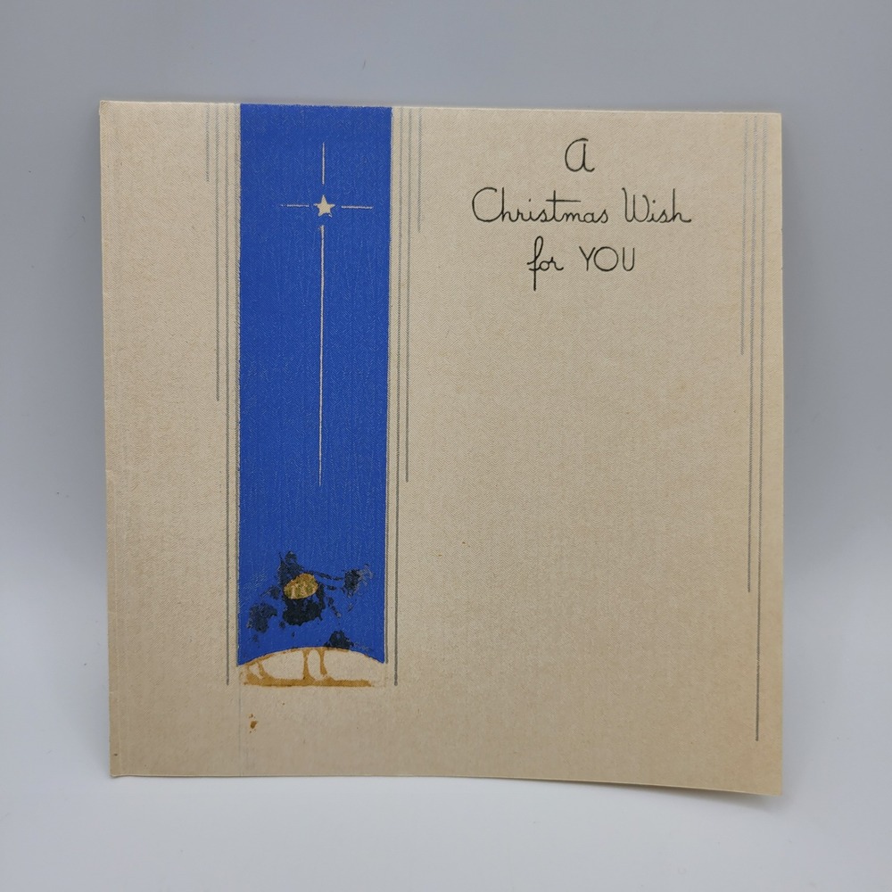 Vintage Christmas Card A Christmas Wish‎ For You Nativity Scene Unused